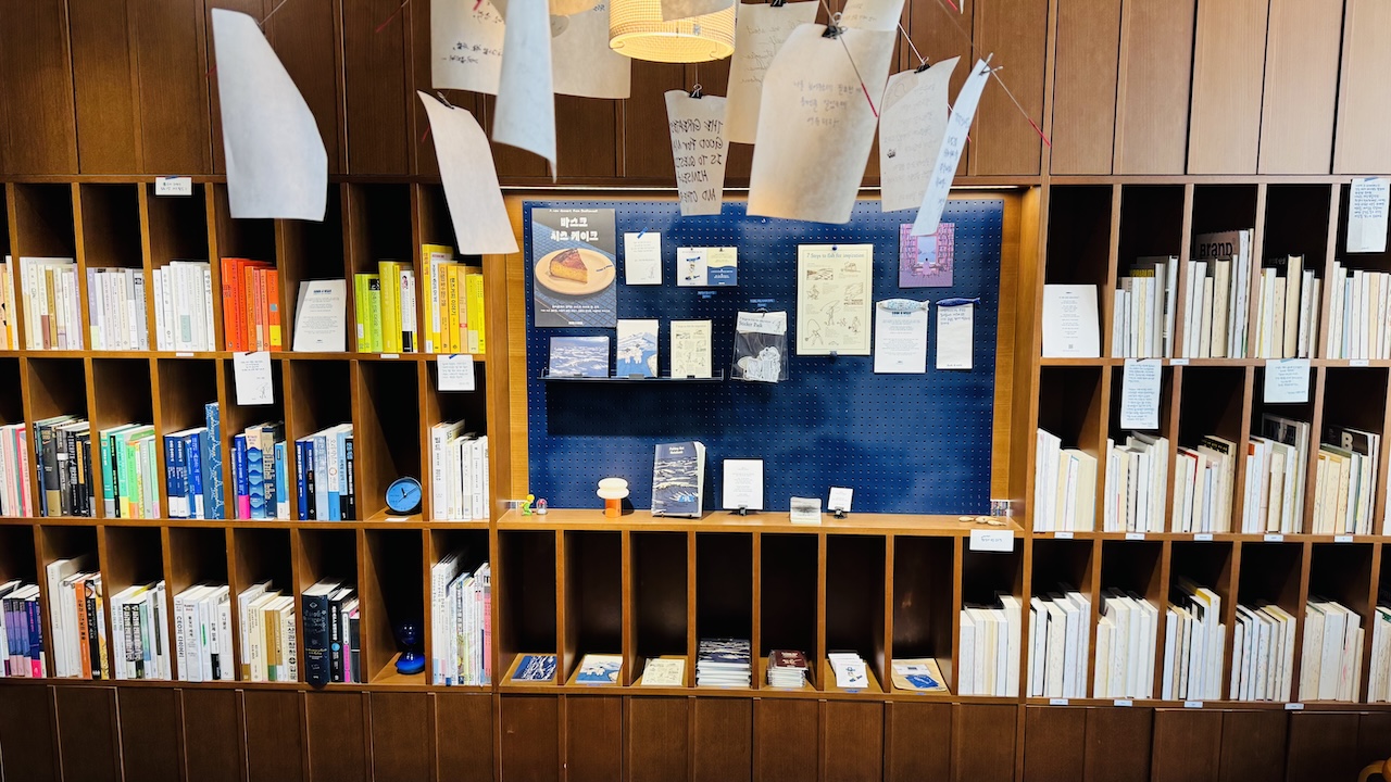 the large bookshelf in the Book A Week store